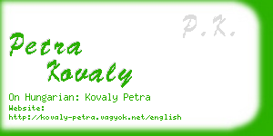 petra kovaly business card